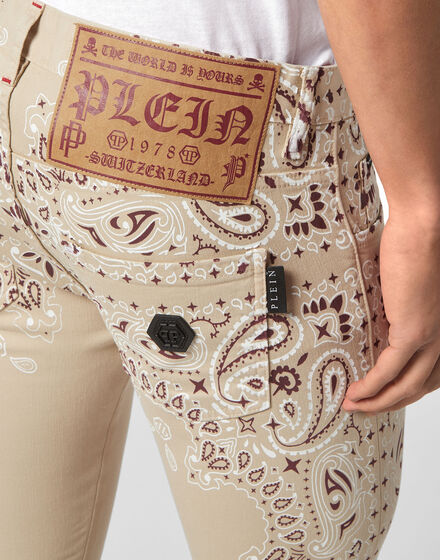 Denim Trousers Skinny Fit Paisley Bandana