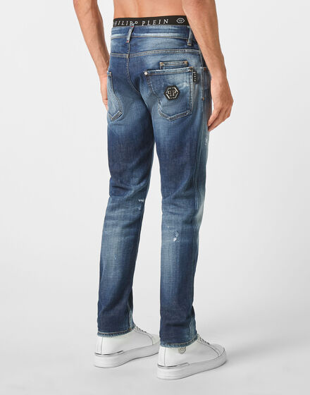 Denim Trousers Super Straight Cut Premium Hexagon