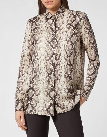 SILK  PYTHON  PRINT  SHIRT