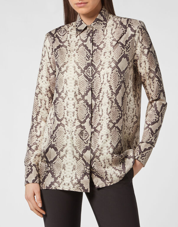 SILK  PYTHON  PRINT  SHIRT