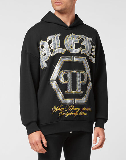 Hoodie Sweatshirt with Crystals