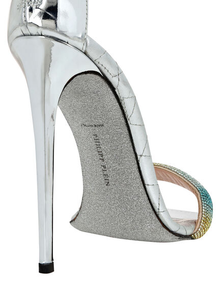 Mirror Leather Sandals Hi-Heels Crystal