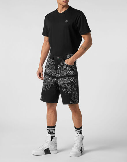 Denim Shorts Paisley Bandana