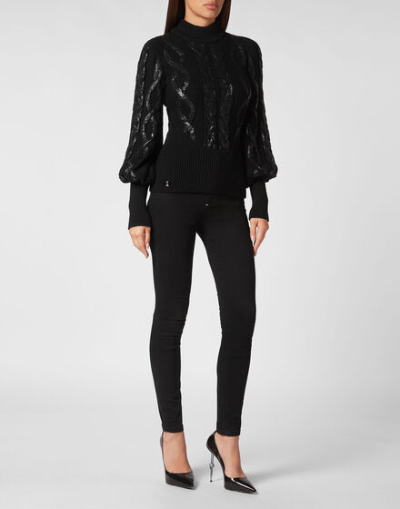 Wool & Foil Lurex Turtleneck Stripes