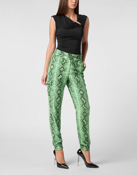 Satin Cargo Trousers Pitone