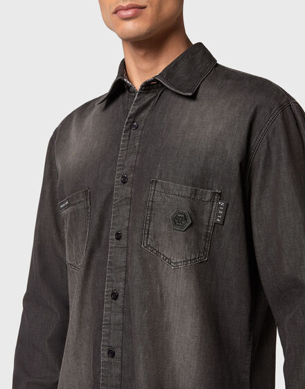 Denim Shirt LS Paisley Strass