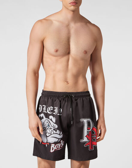Jogging Shorts with Bulldog Print