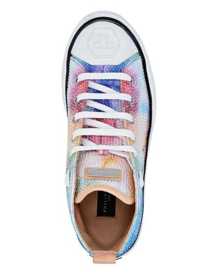 Satin Hi-Top Sneakers Tie dye