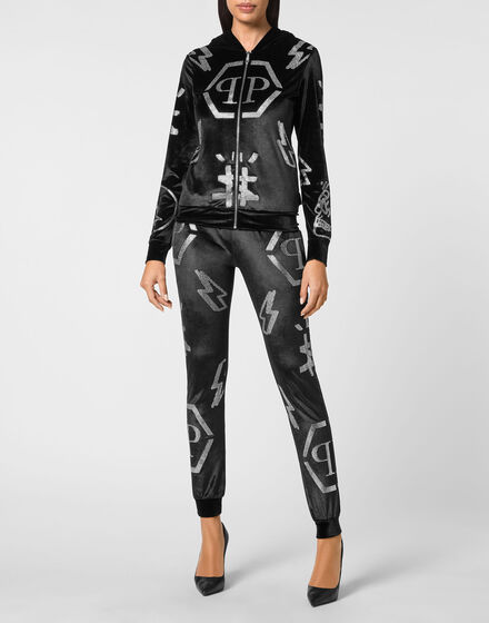 Tracksuit Hoodie/Trousers Monogram  with Crystals