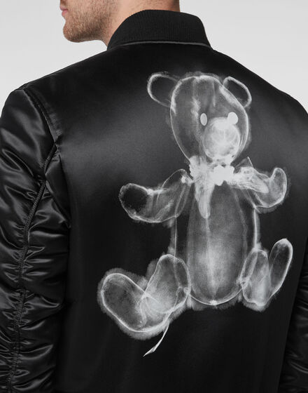 Satin Bomber Teddy Bear