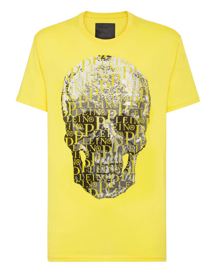 T-shirt Round Neck SS Skull and Plein with Crystals