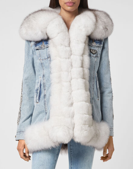 Denim Jacket Crystal Cable