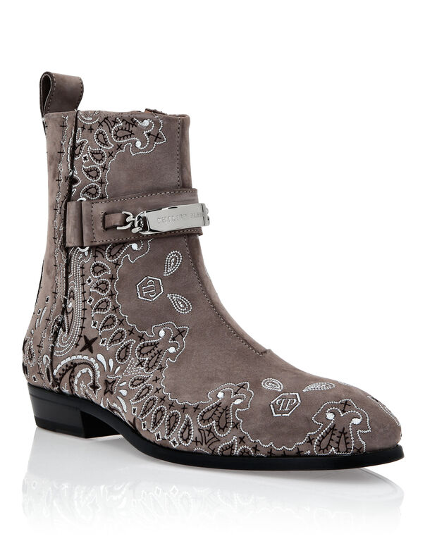Nabuk Flat Boots Paisley