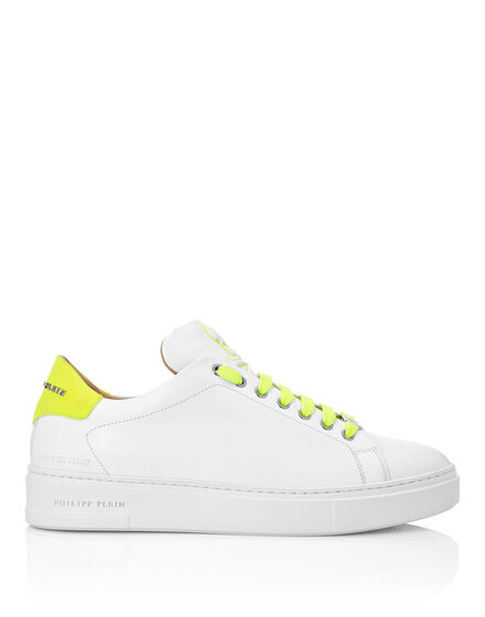 Leather Lo-Top Sneakers Skull and Plein