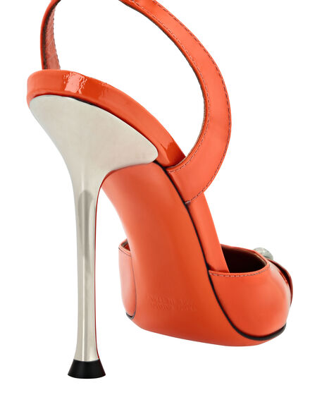 Cystal Skull Patent Leather Slingback