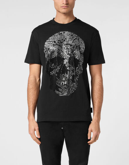 Round Neck T-Shirt Paisley Skull