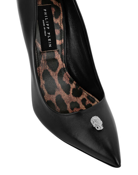 Nappa Leather Decollete Hi-Heels Skull strass