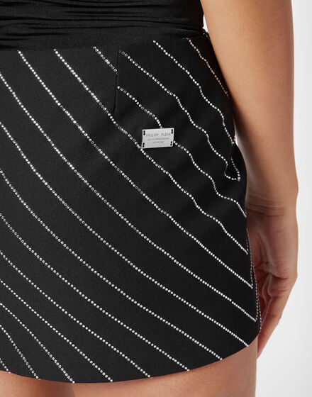 Cady Mini Skirt Crystal Pinstripe